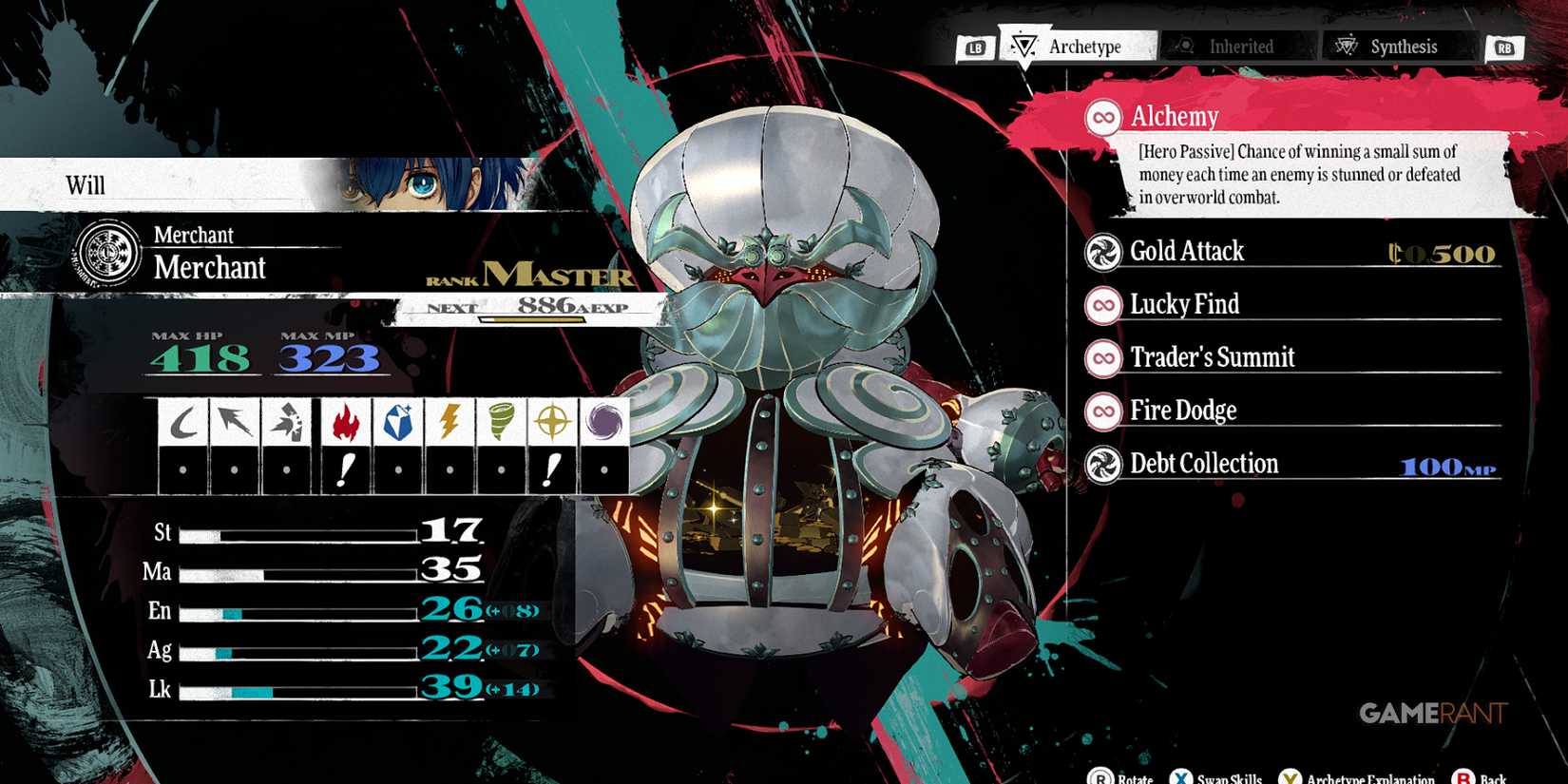 Chance to win money when enemies are stunned or defeated in overworld combat in Metaphor ReFantazio