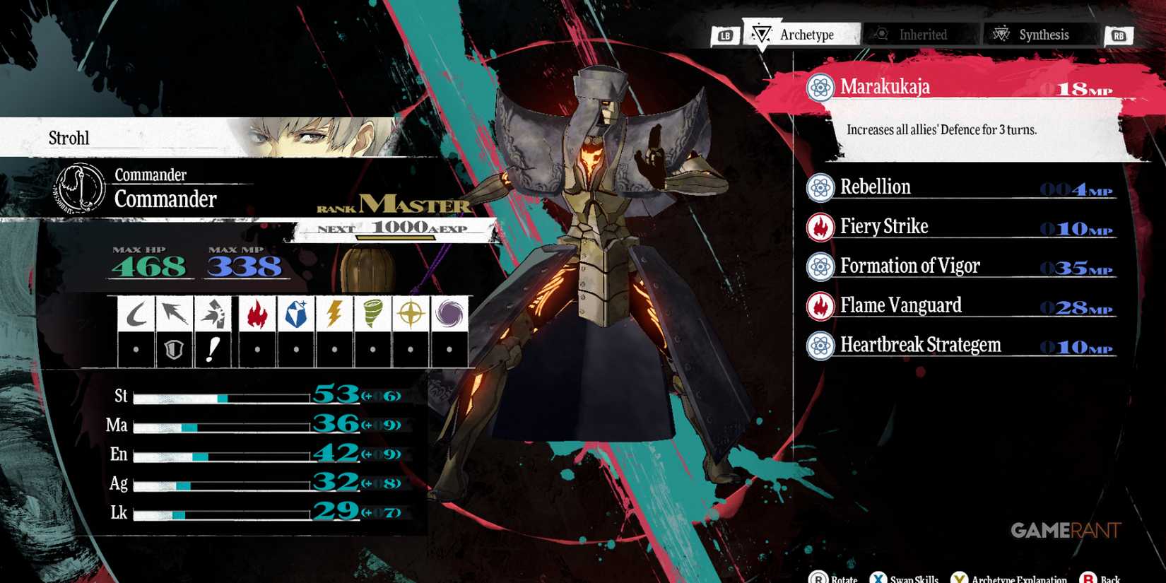 Commander, one of the Best Archetypes For Strohl In Metaphor ReFantazio