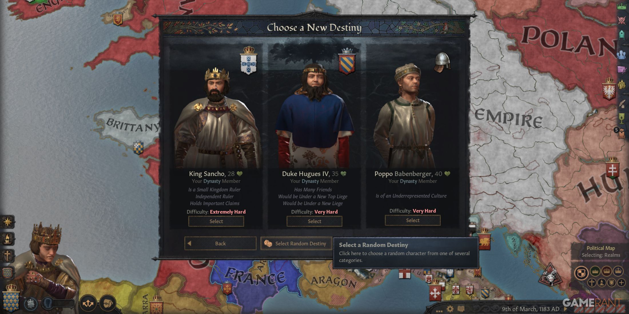 Crusader Kings 3 Death Screen Choose A New Destiny