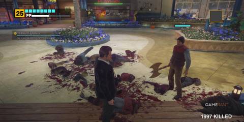 Player holding a battleaxe in Dead Rising Deluxe Remaster