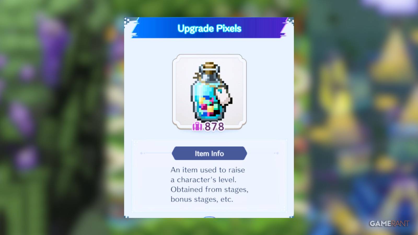 the upgrade pixels in disney pixel rpg.