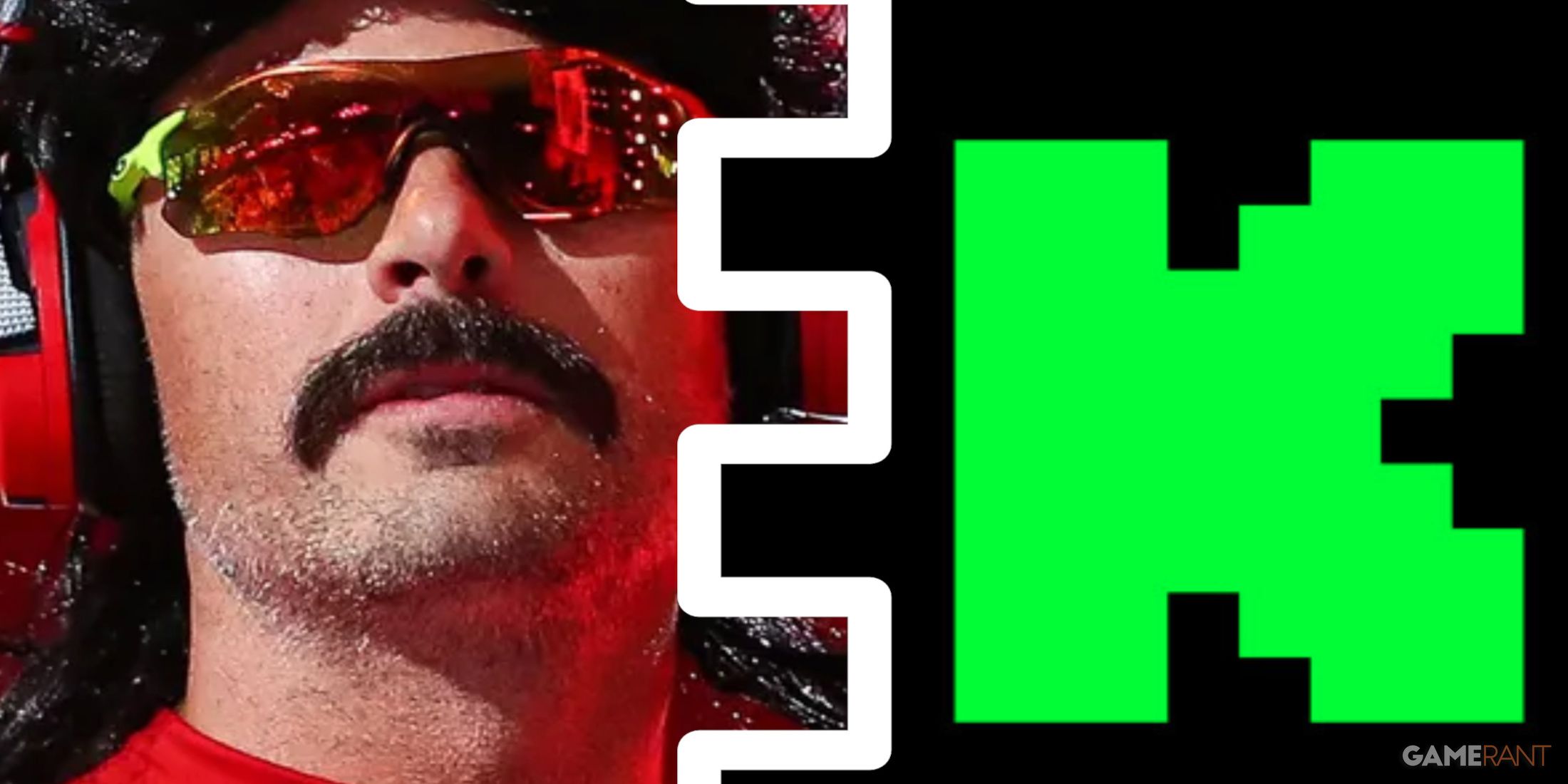 dr disrespect side by side with kick logo