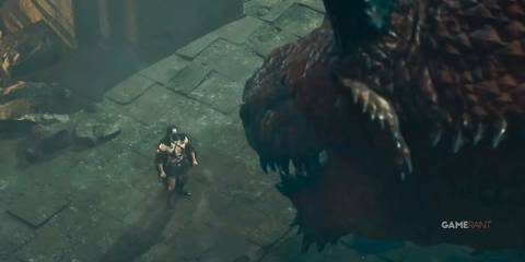 The Arisen encountering the Dragon in Dragon's Dogma 2