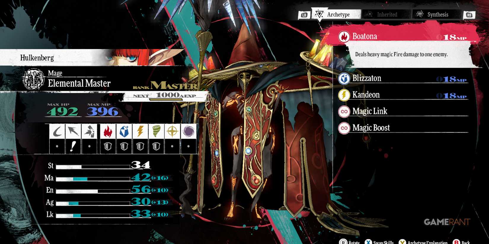 Elemental Master - one of the best archetypes for Hulkenberg in Metaphor ReFantazio