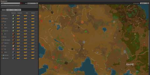 Factorio map featuring scattered resources and high biter population