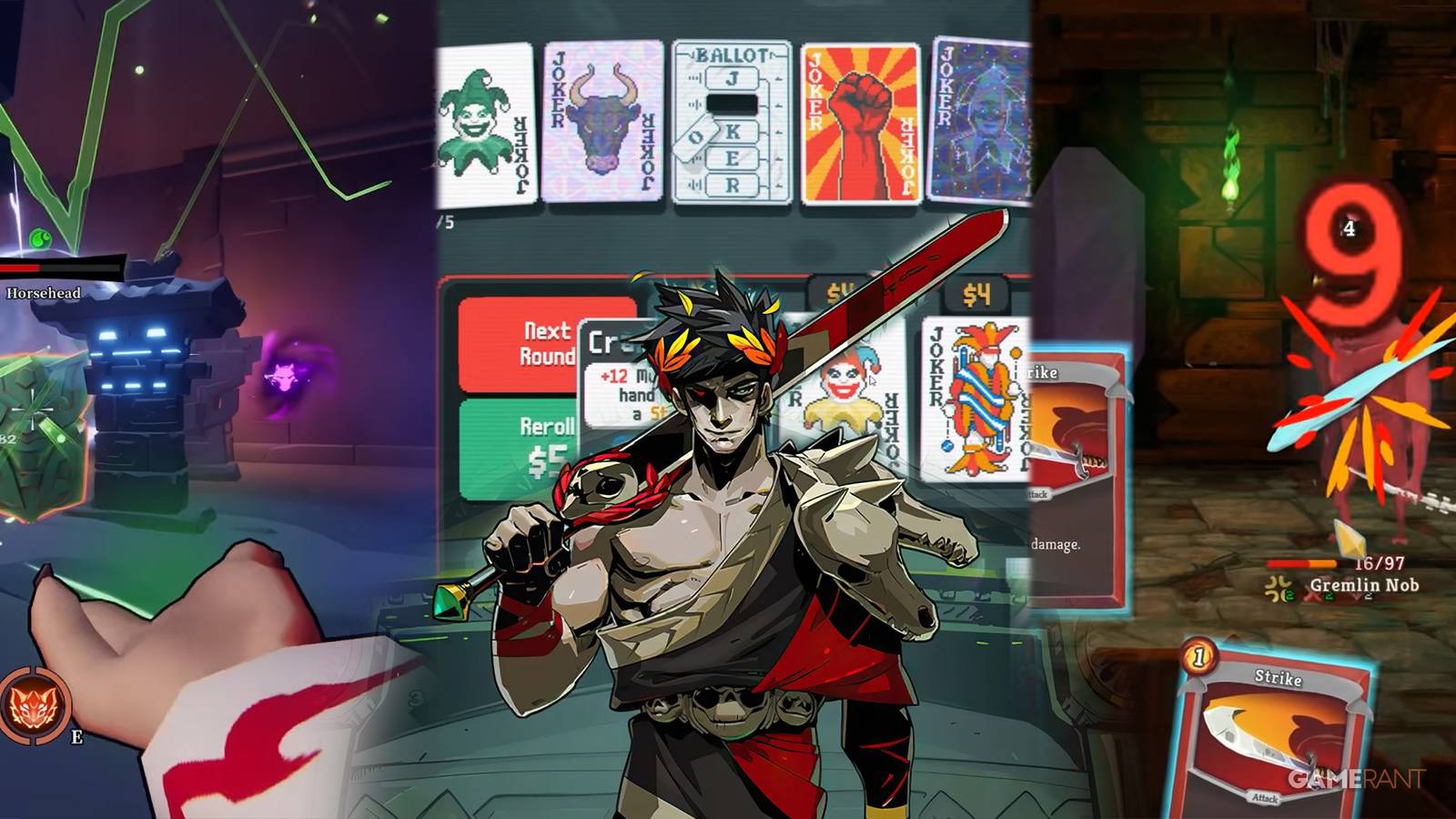 gunfire reborn, balatro, hades, and slay the spire