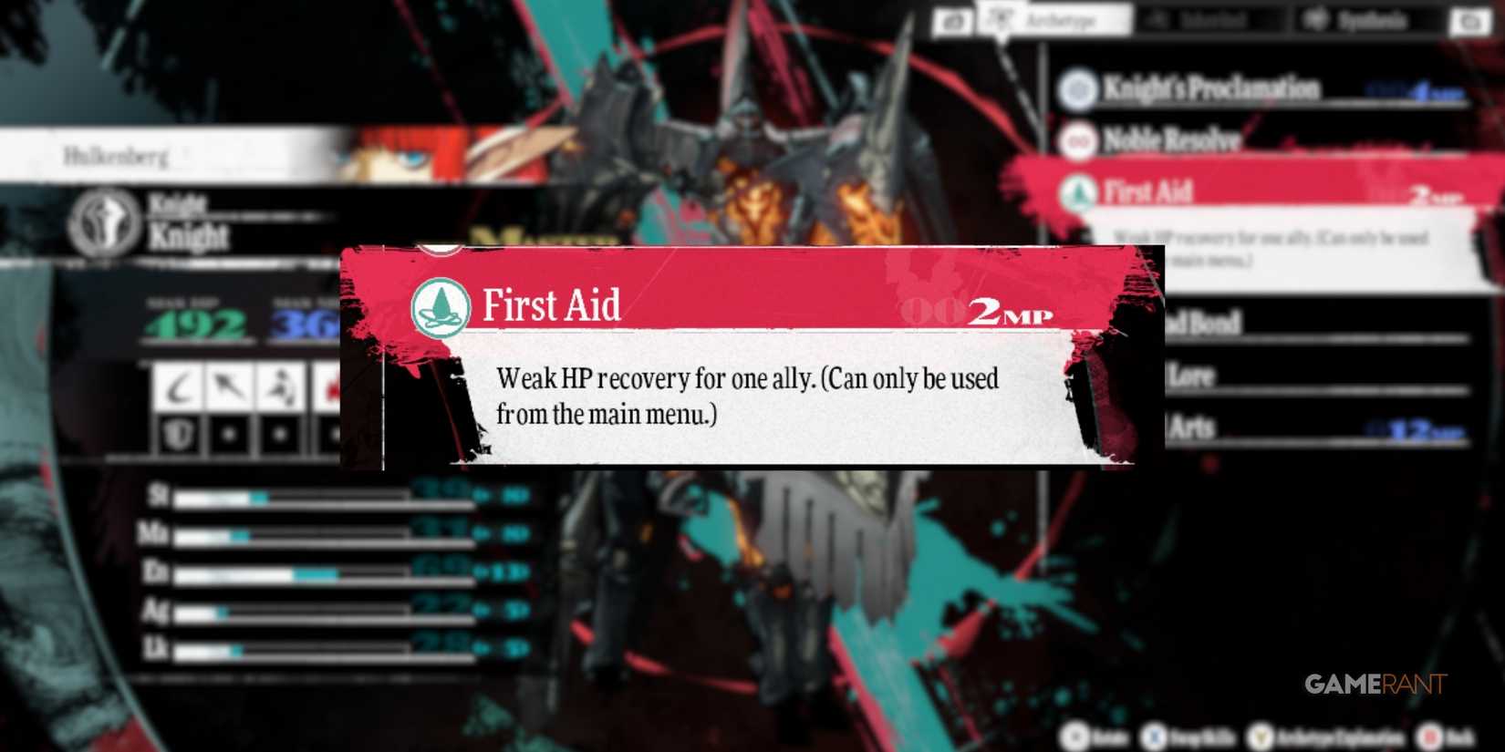 First Aid, one of the best skills to inherit in Metaphor ReFantazio