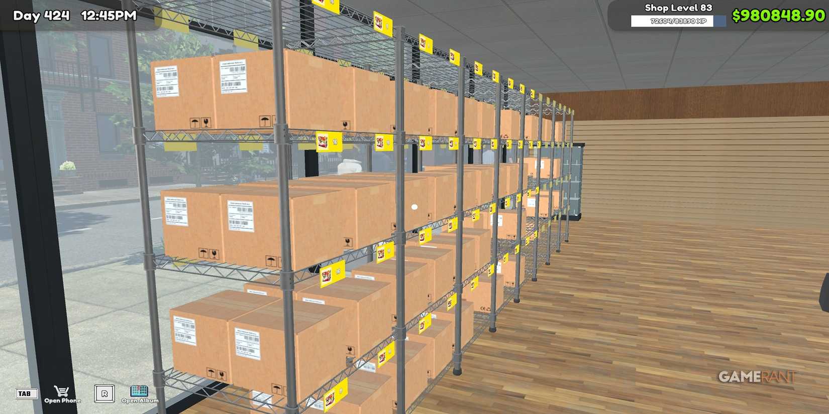 Fully Stocked Storage Area In TCG Card Shop Simulator