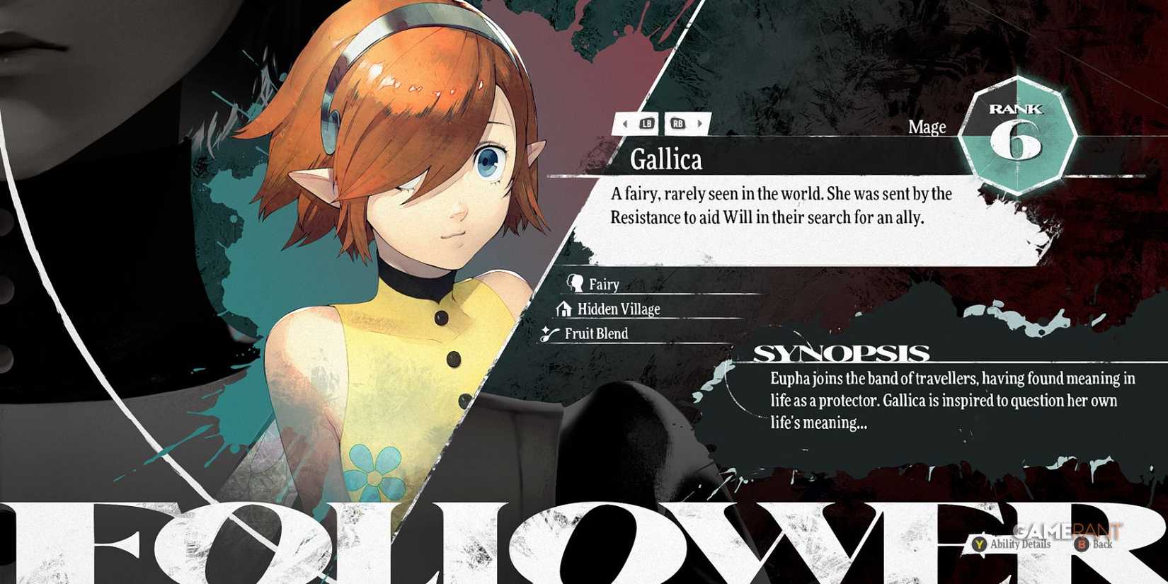 Gallica in Metaphor ReFantazio, a rare fairy aiding the resistance in their search for allies