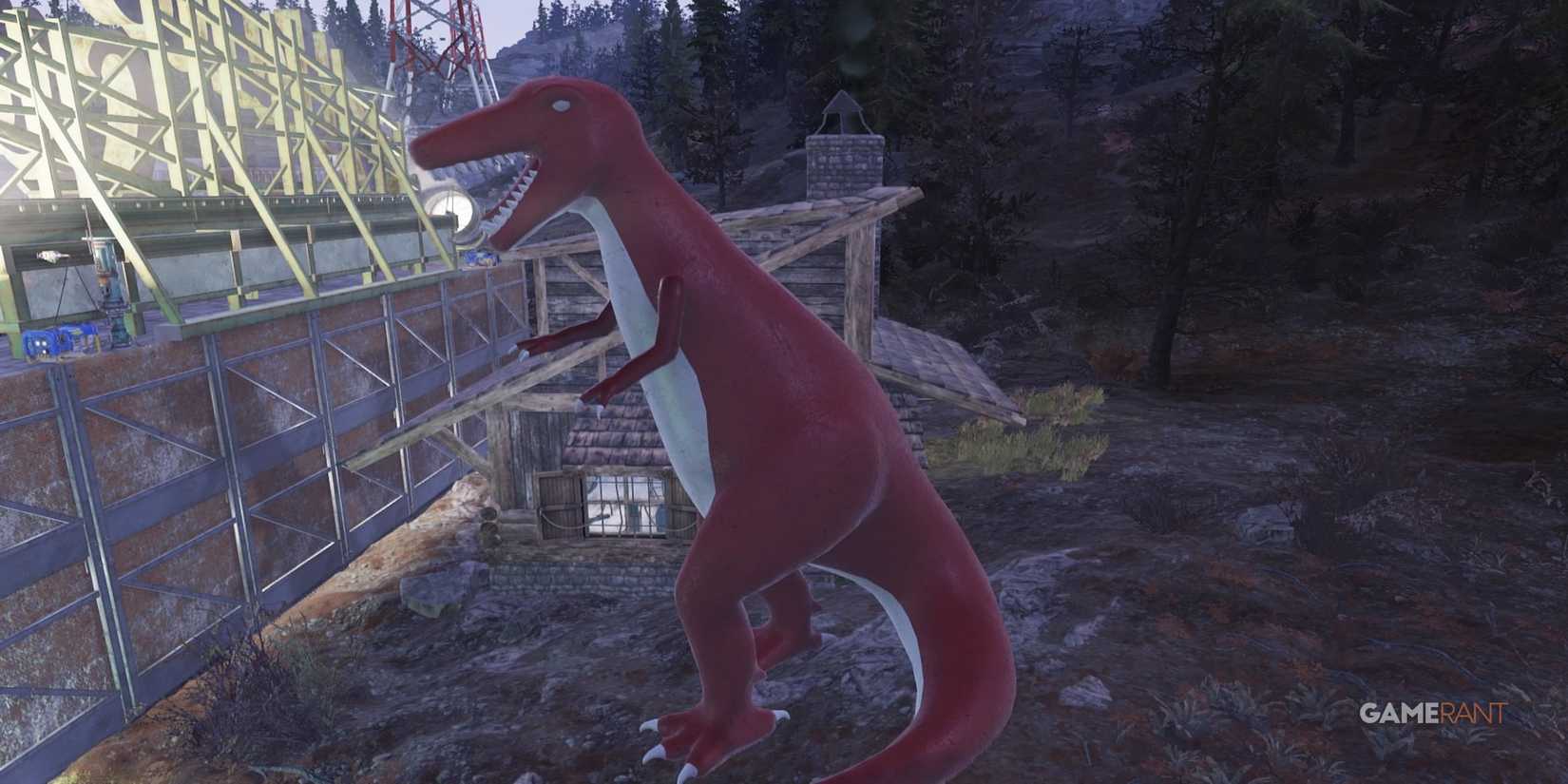 Giant Red Dino In Fallout 76