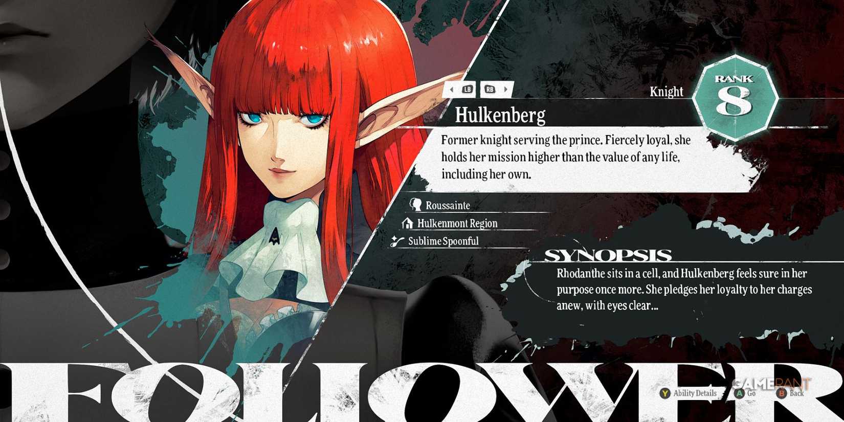 Hulkenberg in Metaphor ReFantazio, a loyal knight who values her mission above all else