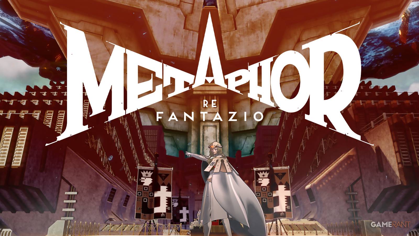 Louis giving a speech in Metaphor ReFantazio