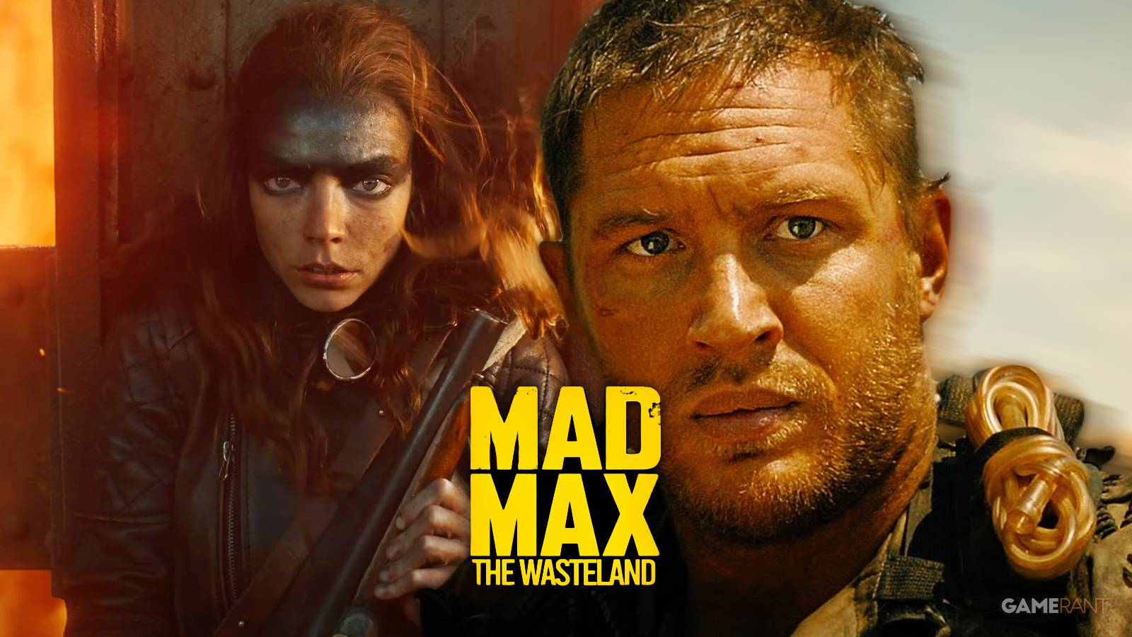 anya taylor joy as furiosa, tom hardy as mad max, mad max: the wasteland