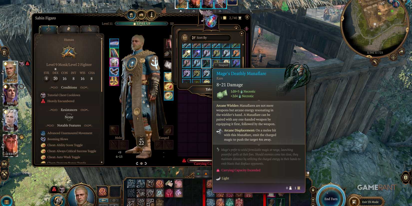 Manaflare, a necrotic-infused weapon, harnessing deadly magic in Baldur's Gate 3 weapon mod