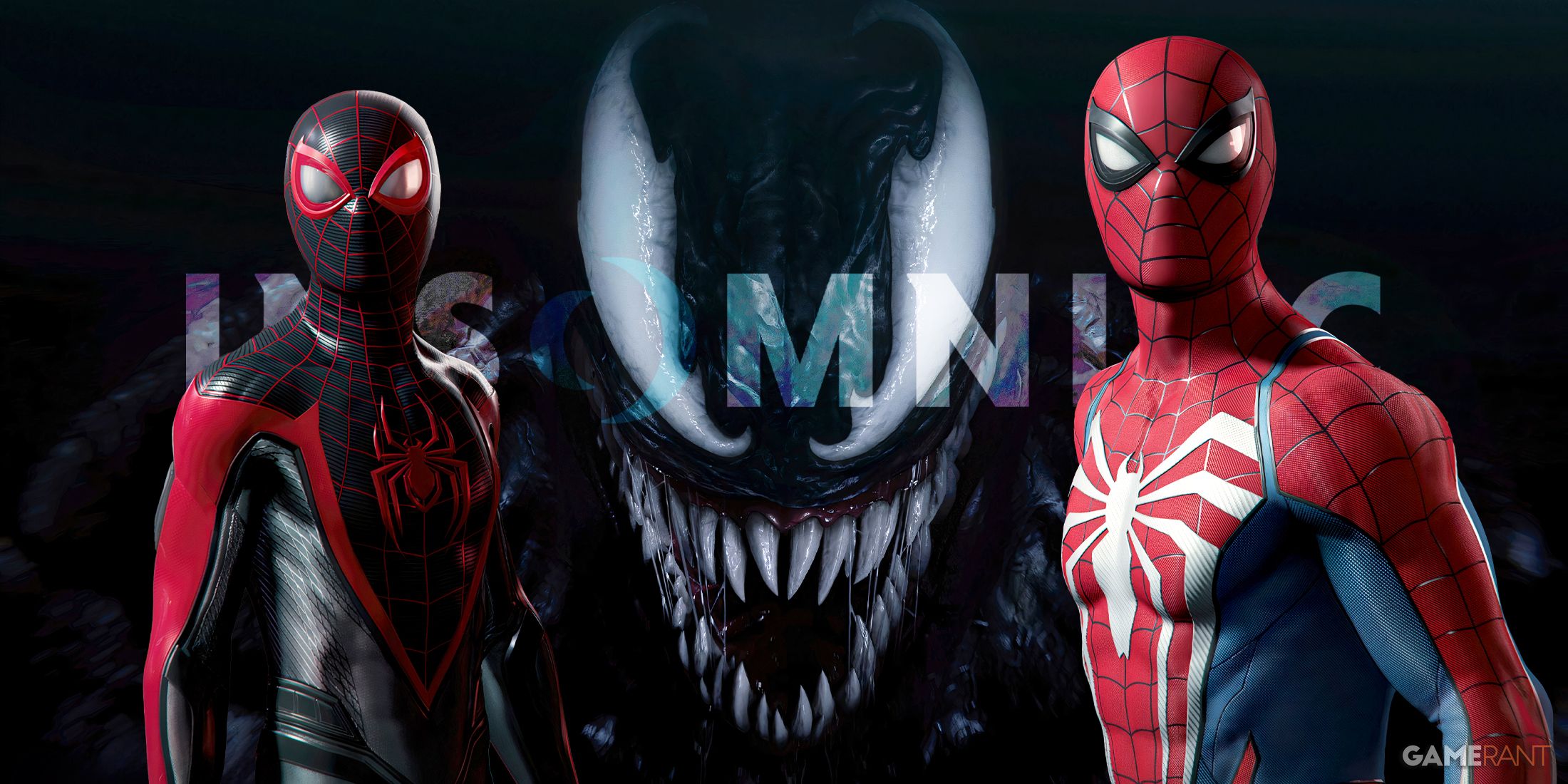 Marvel's Spider-Man 2 Peter Parker, Miles Morales, and Venom with Insomniac Games logo-1