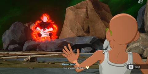 Master Roshi faces Jiren's overwhelming aura in Dragon Ball Sparking Zero's epic What if battle