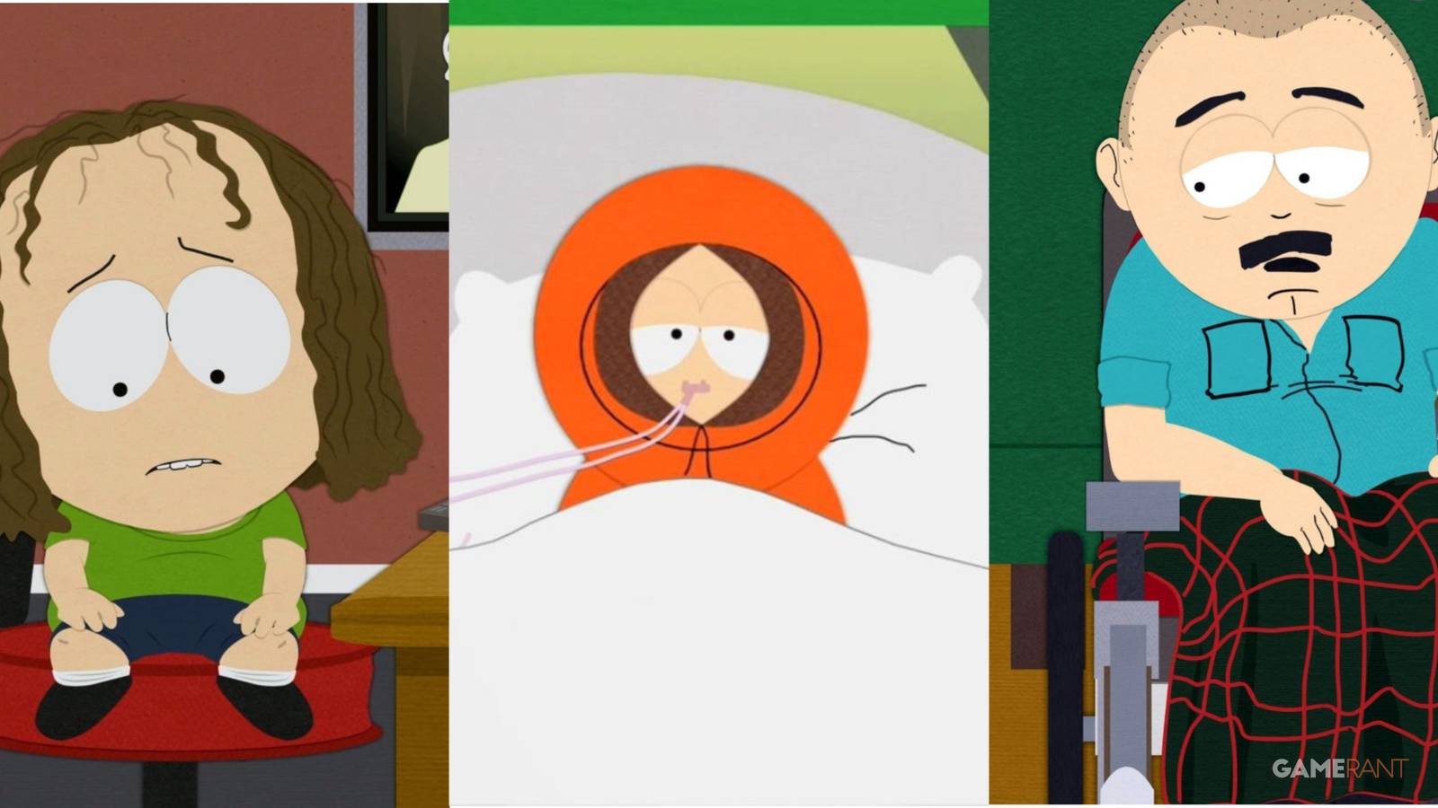 three characters from south park included in sad episodes.