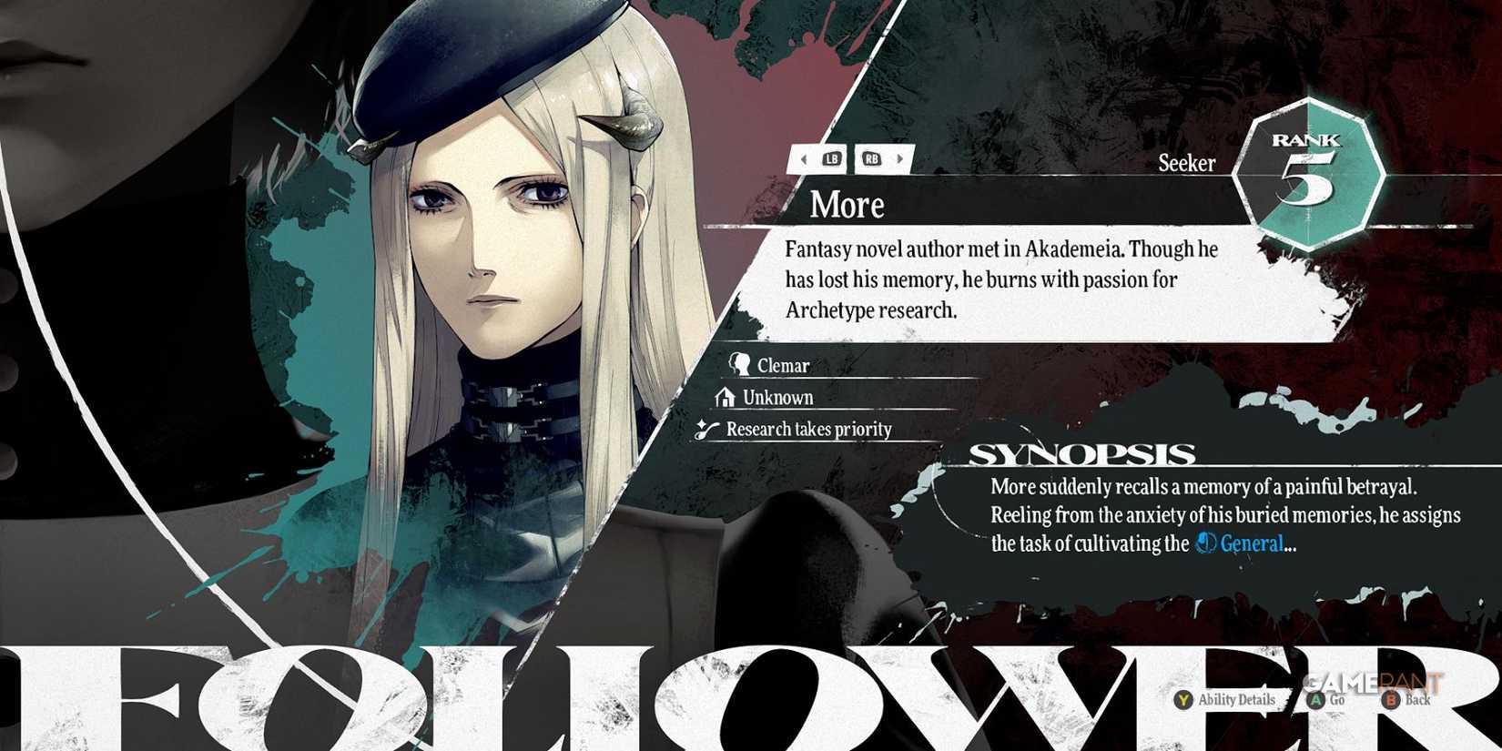 More in Metaphor ReFantazio, a fantasy author with lost memory focused on archetype research