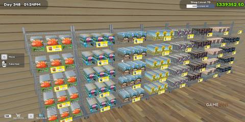 Neatly Stocked Shelves In TCG Card Shop Simulator