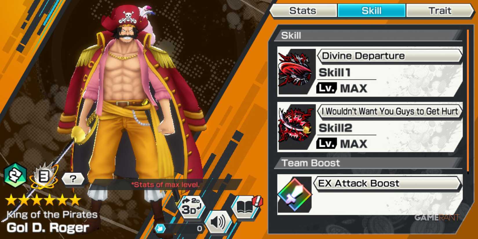 One Piece Bounty Rush Gol D Roger Skills