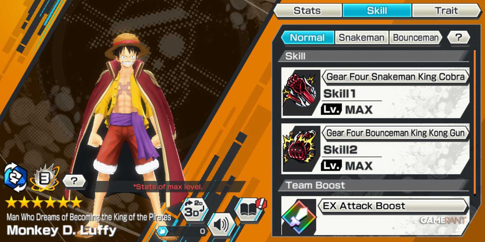 One Piece Bounty Rush Monkey D Luffy Skills