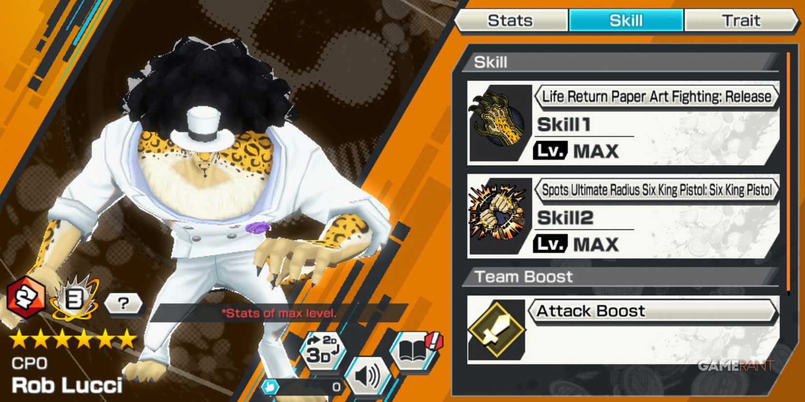 One Piece Bounty Rush Rob Lucci Skills