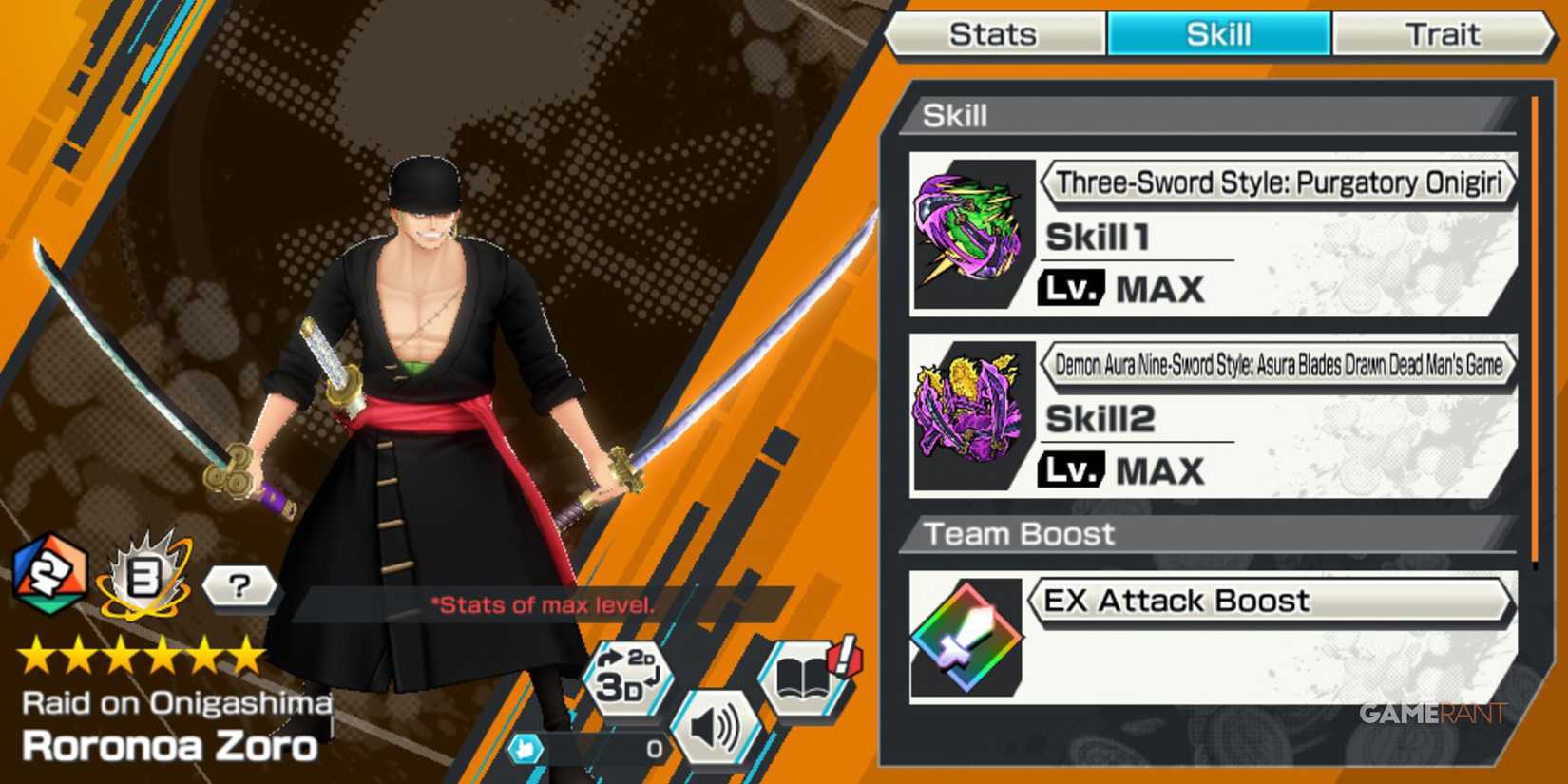 One Piece Bounty Rush Roronoa Zoro Skills
