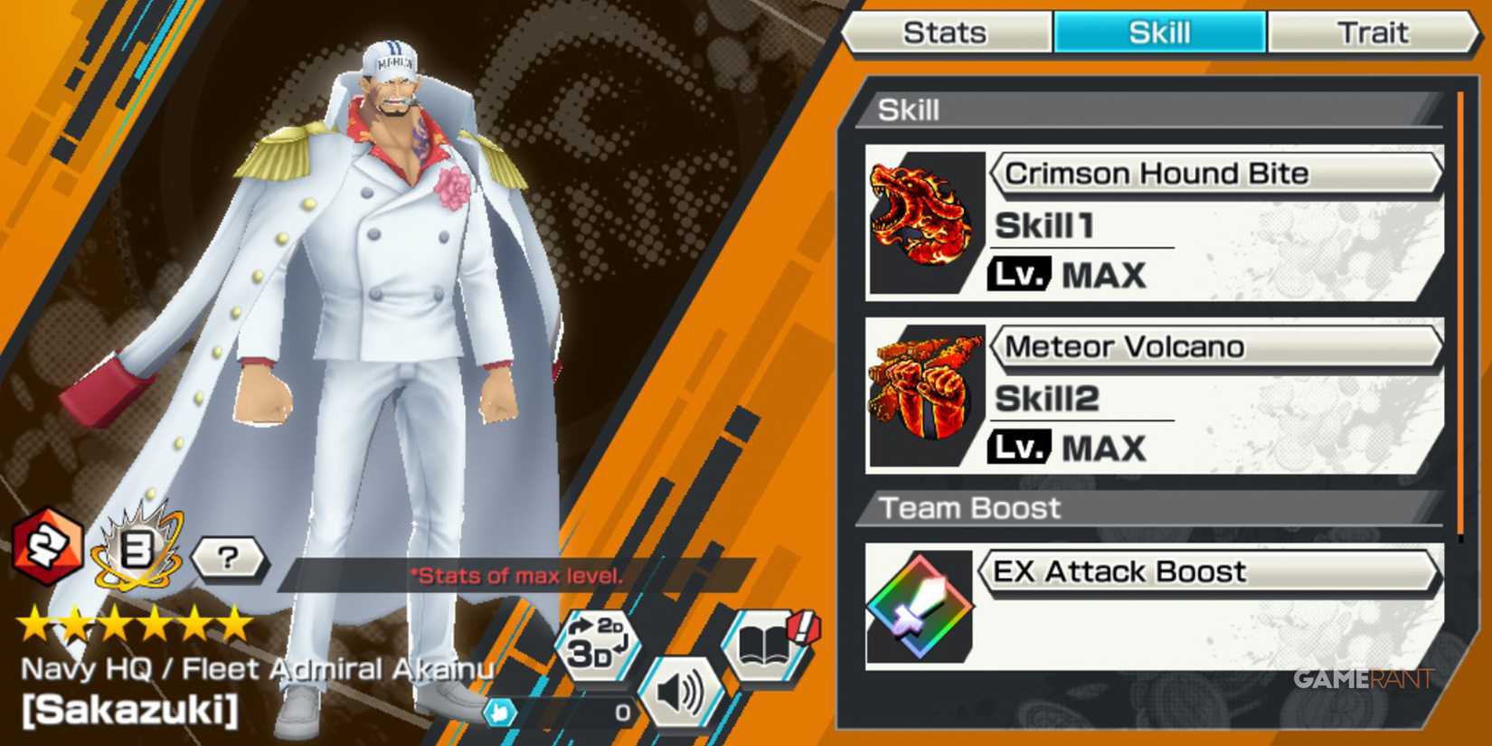 One Piece Bounty Rush Sakazuki Skills