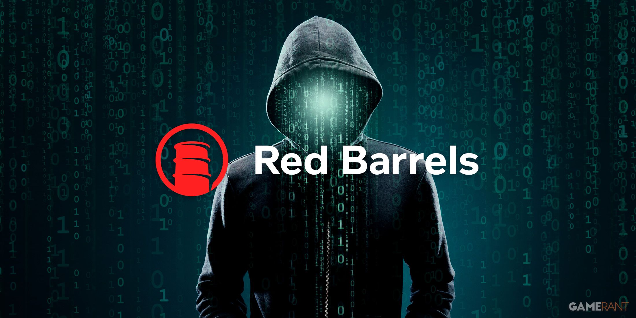 Red Barrels logo over a hacker