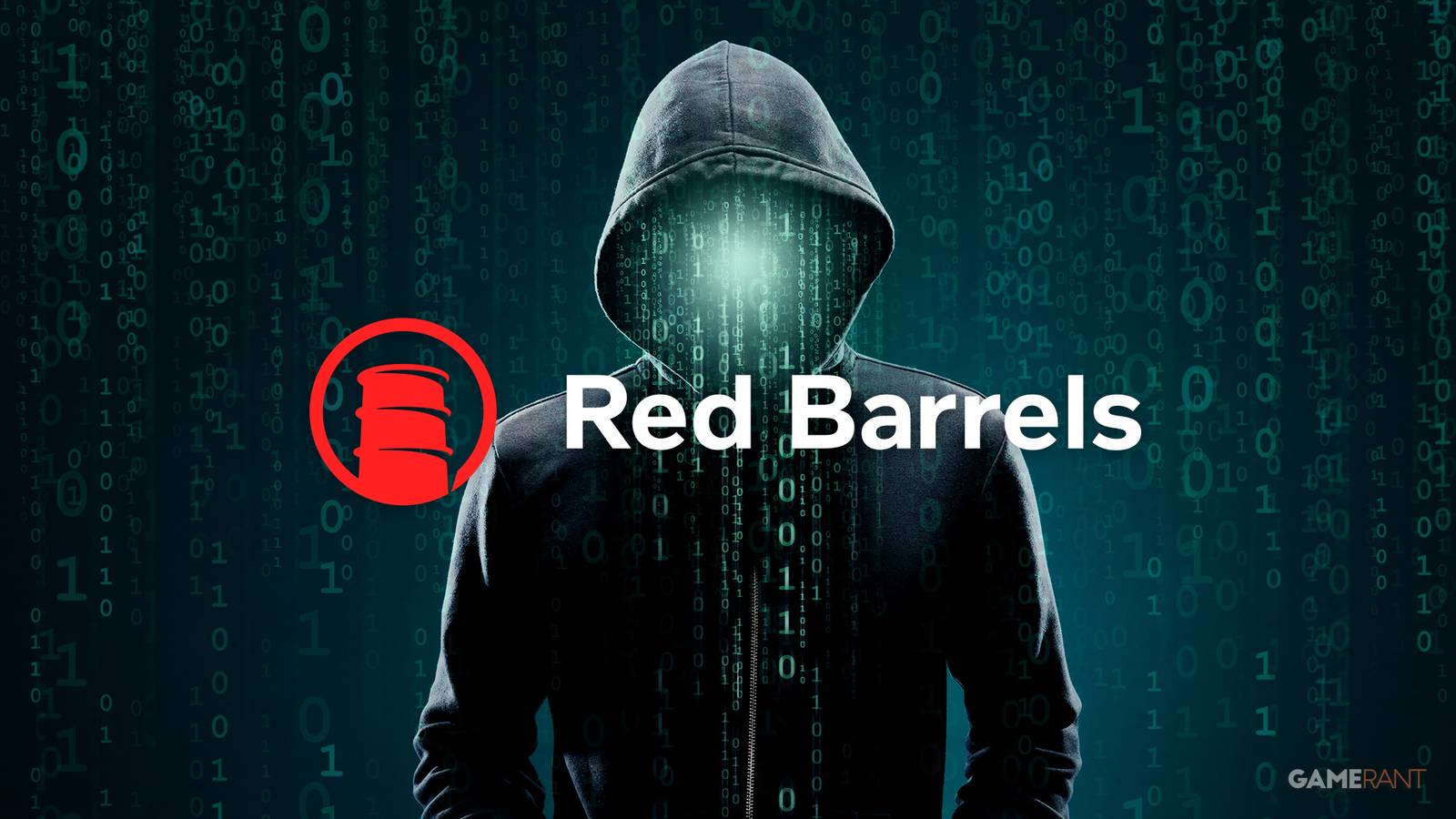 Red Barrels logo over a hacker