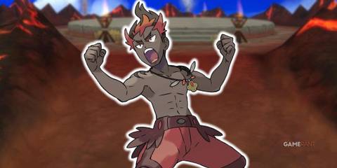 Pokemon Sun and Moon's Fire-type Trial Captain, Kiawe.