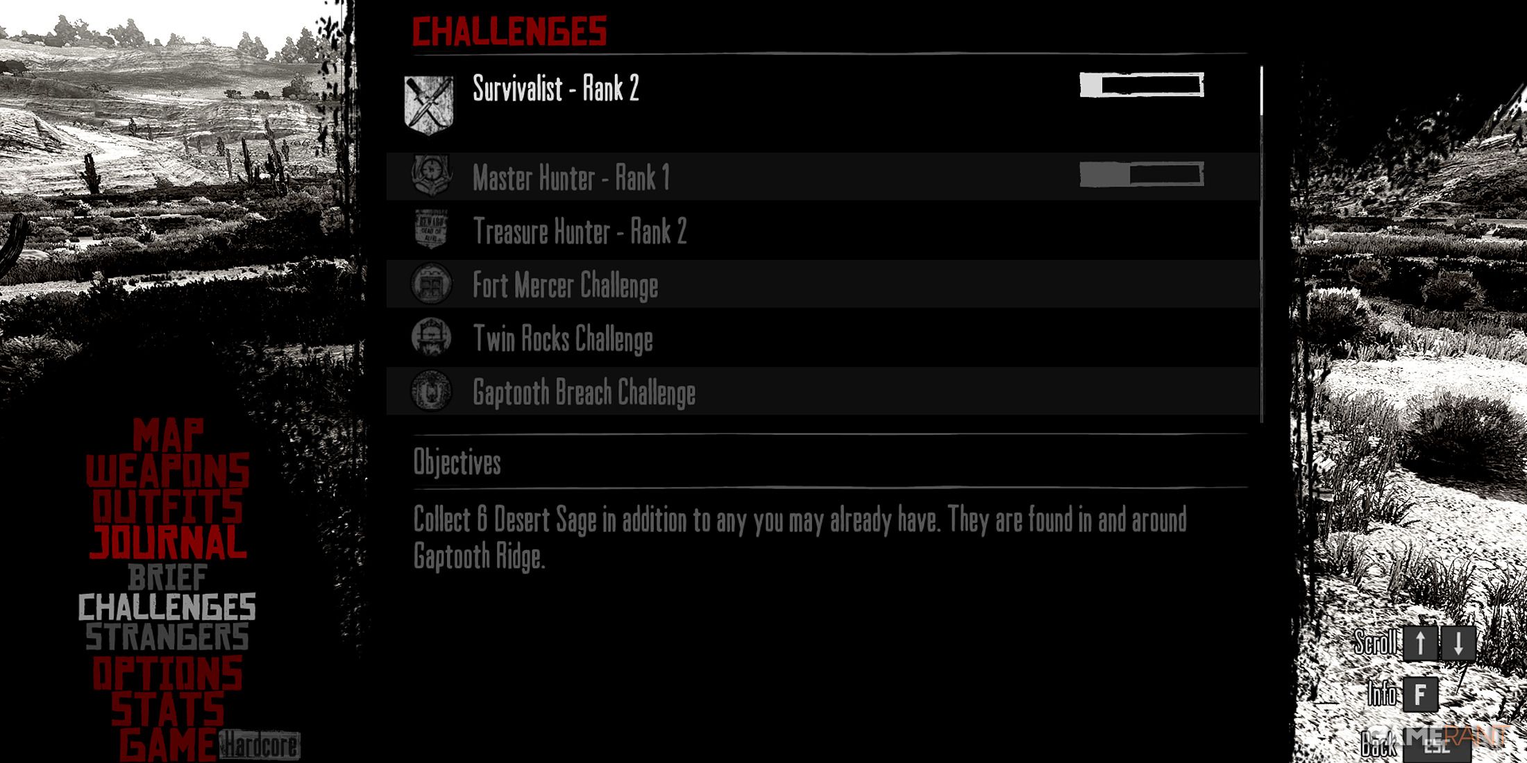 Challenge Journal in Red Dead Redemption