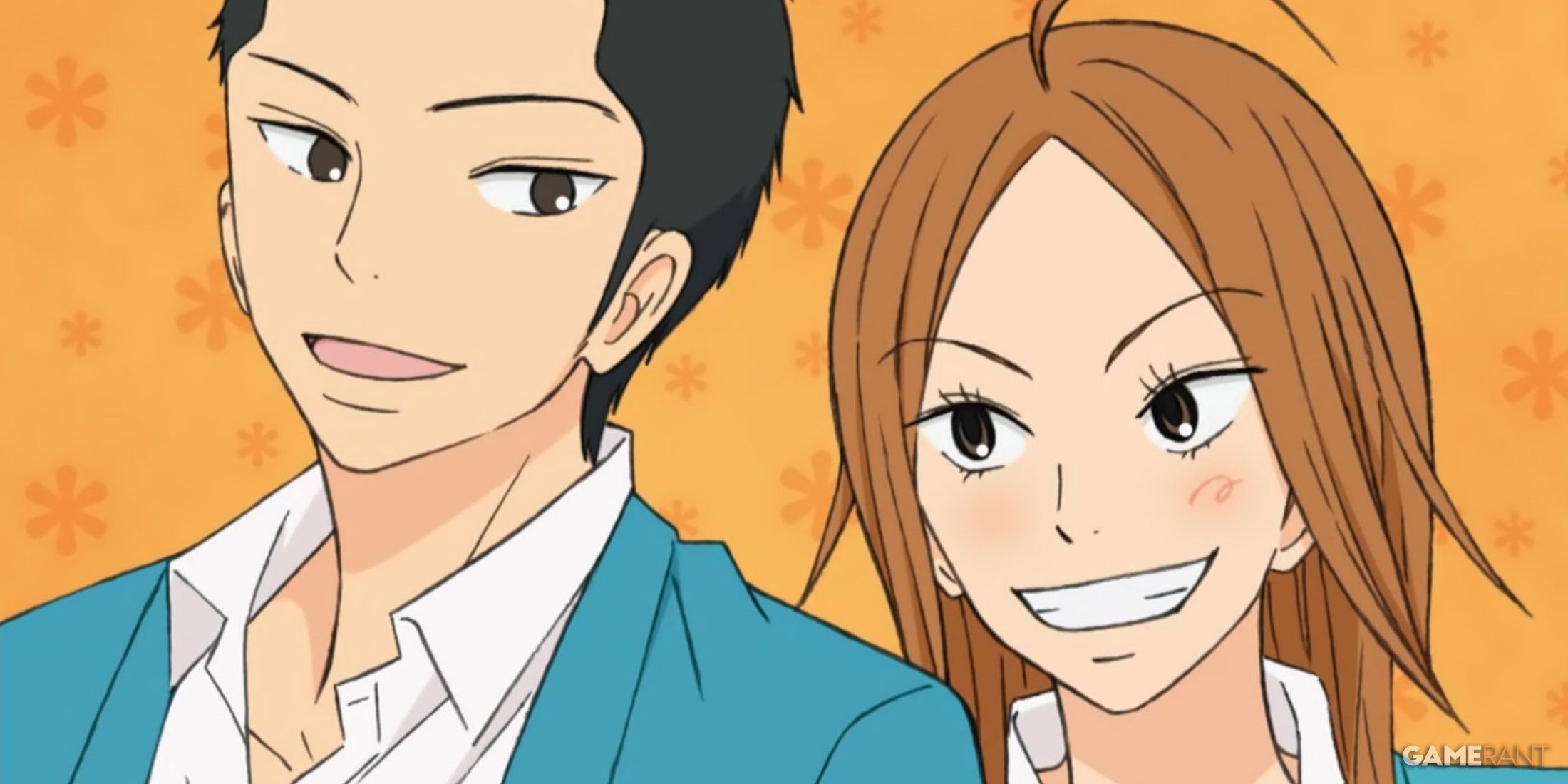 Ryu And Chizury from Kimi ni Todoke staring at each other with an happy smile on their faces. 