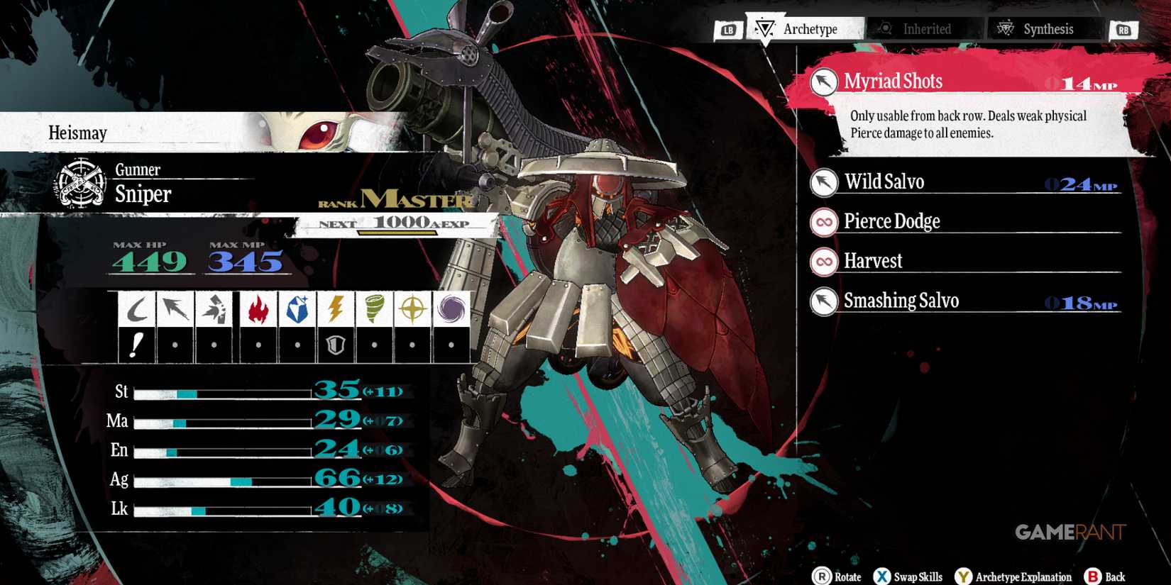 Sniper, one of the best archetypes for Heismay in Metaphor ReFantazio