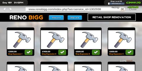 Store Expansion Menu In Card Shop Simulator