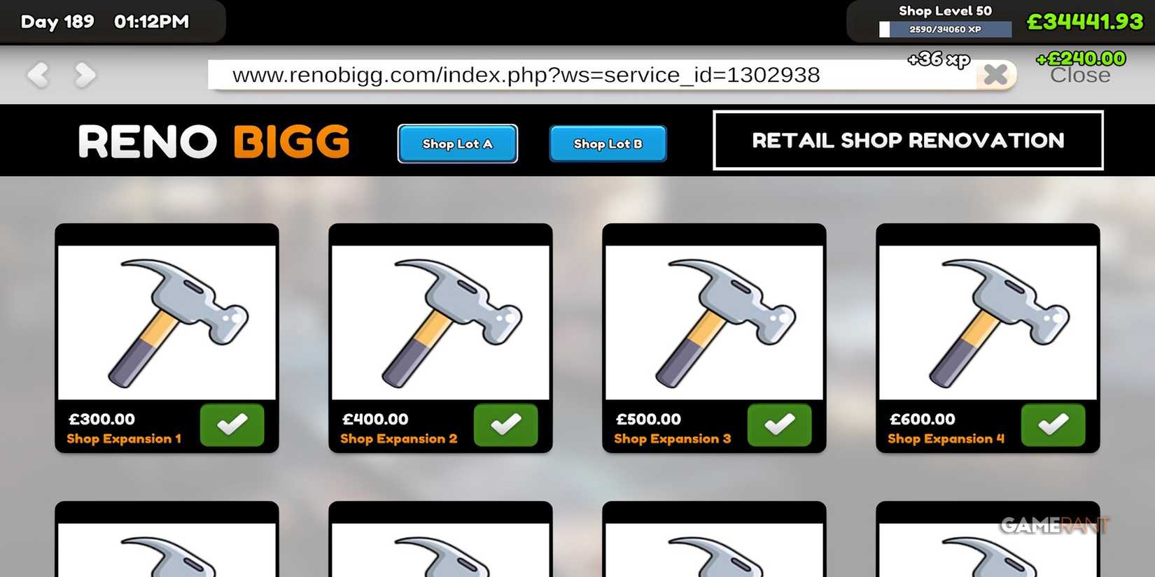 Store Expansion Menu In Card Shop Simulator