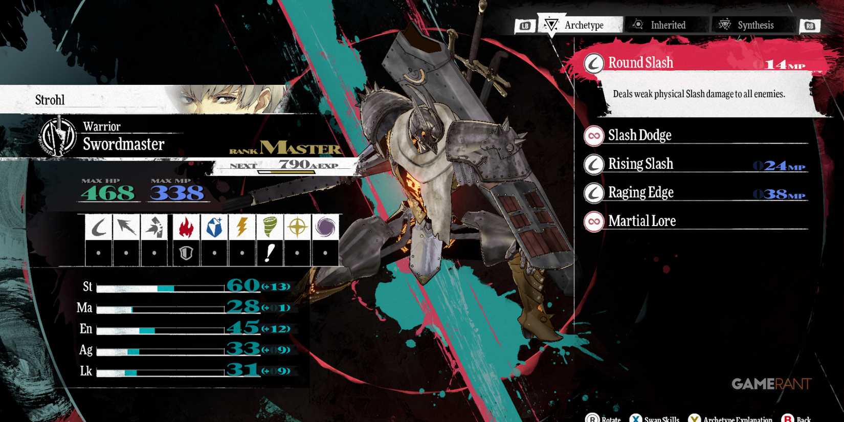 Swordmaster, one of the Best Archetypes For Strohl In Metaphor ReFantazio