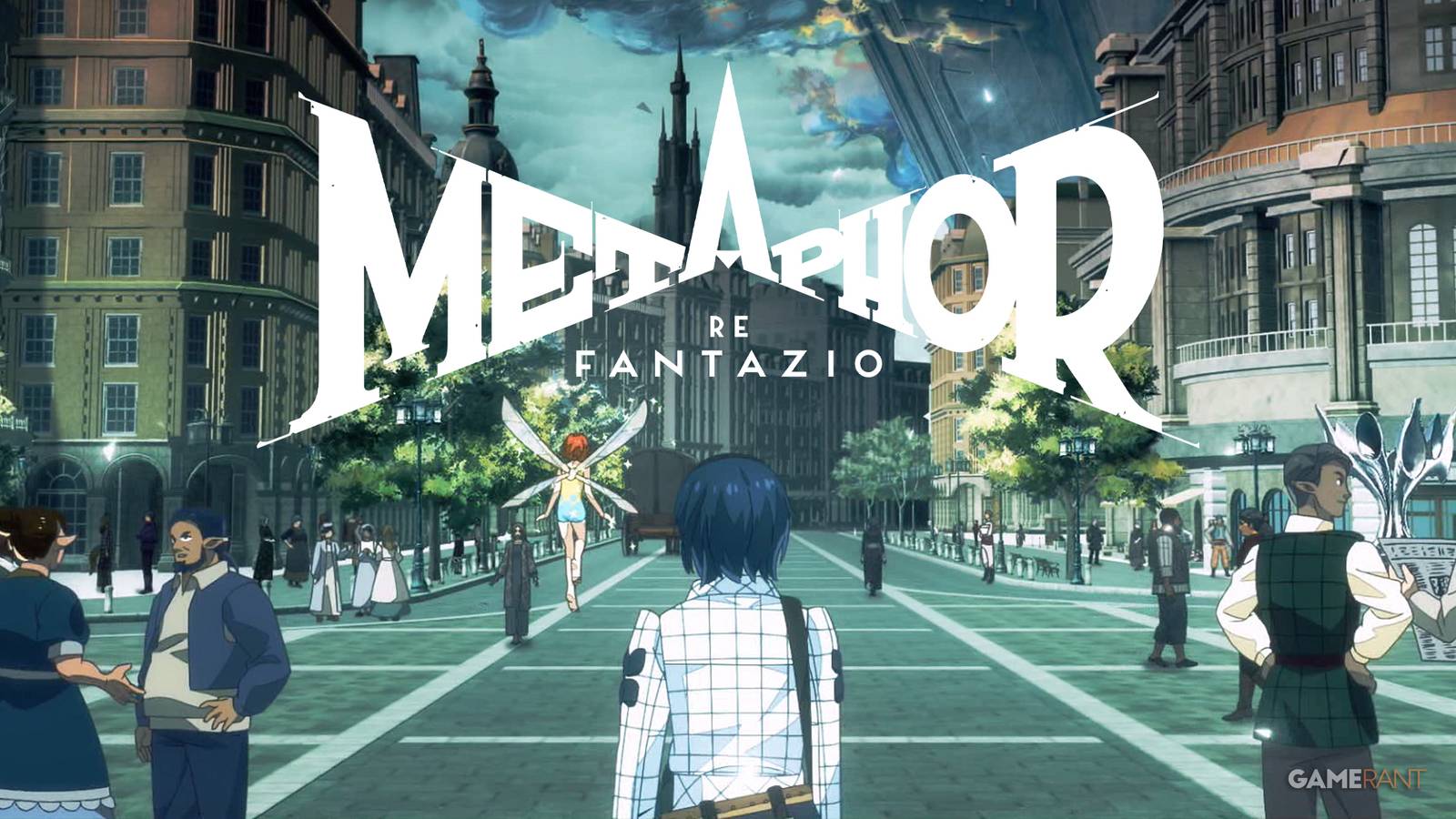 The protagonist and Gallica at Grand Trad in Metaphor ReFantazio