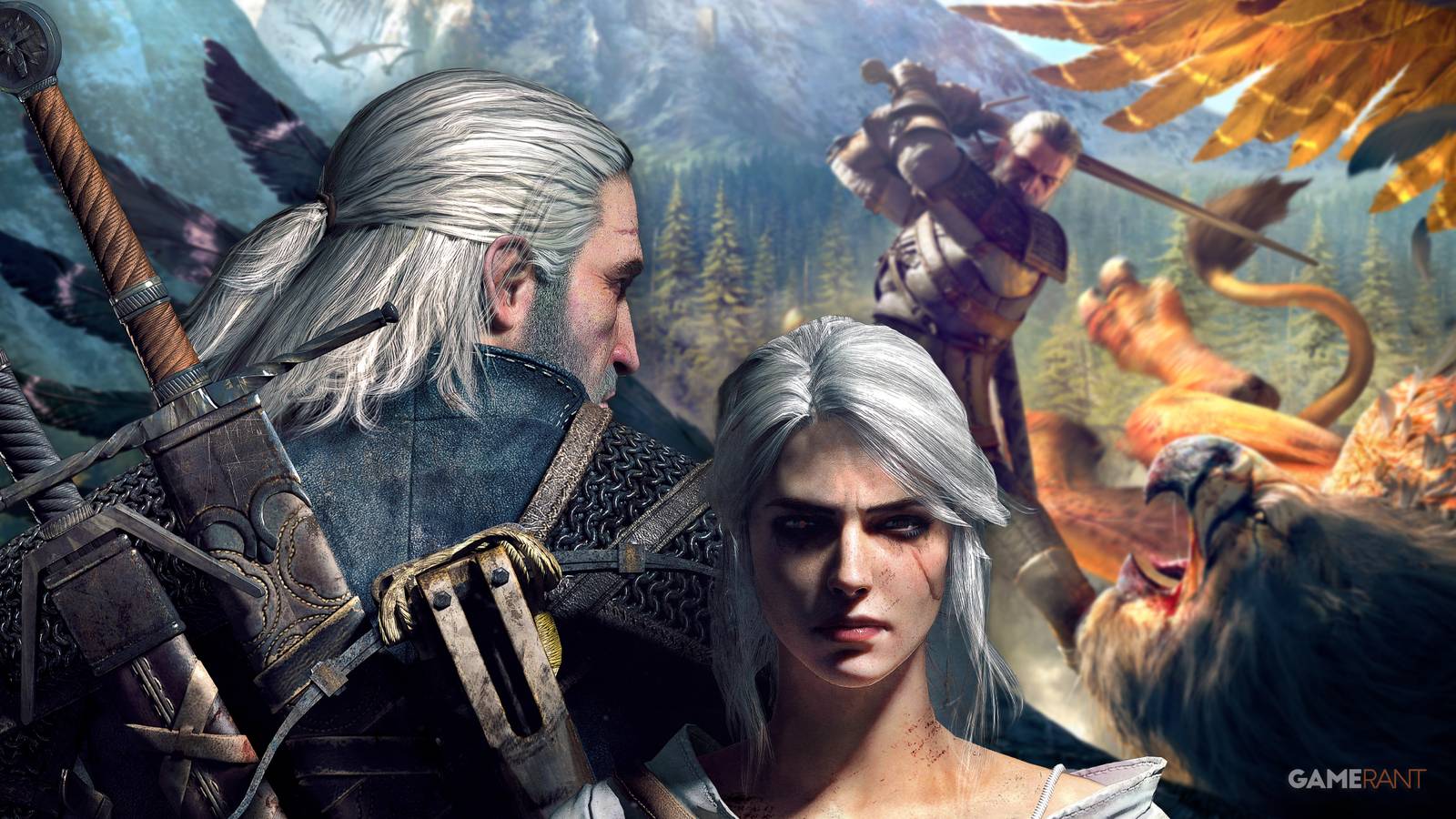 The Witcher 3 Geralt and Ciri in front of Geralt battle