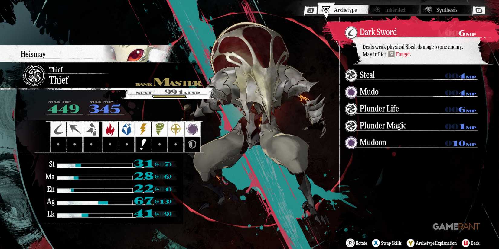 Thief, one of the best archetypes for Heismay in Metaphor ReFantazio