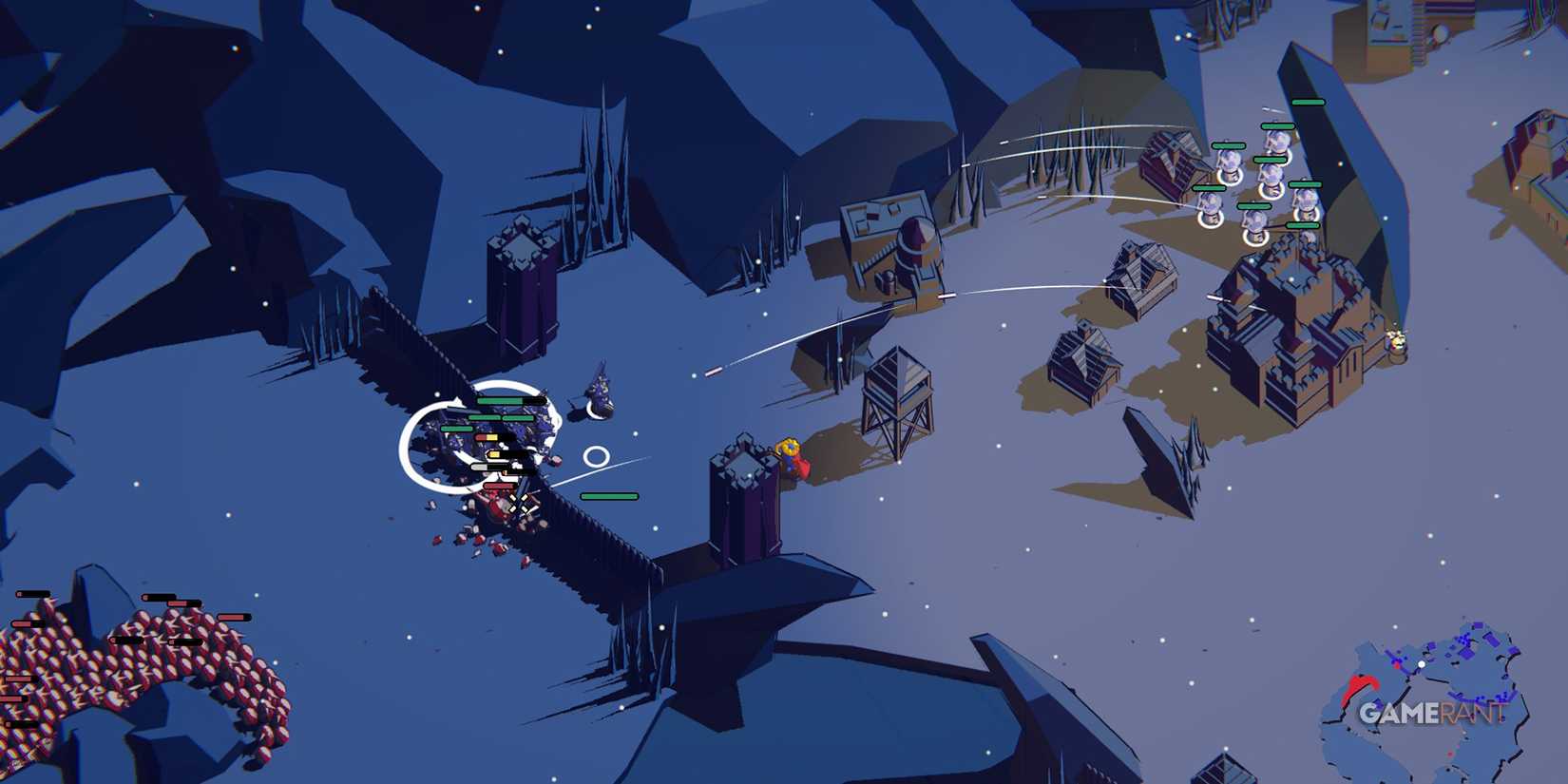 Flails and Archers holding position in Thronefall.