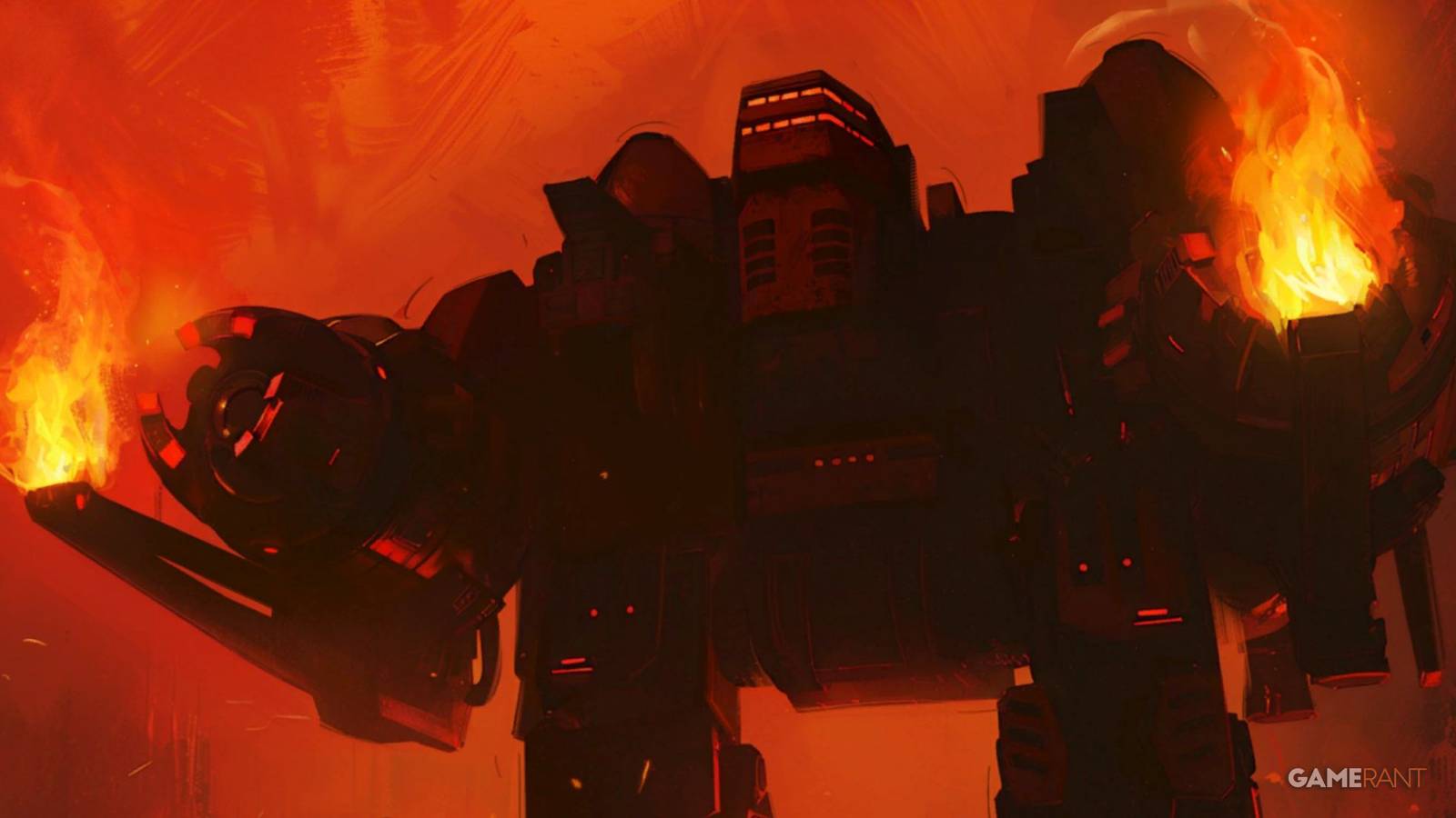 Titan with flamethrower in Mechabellum