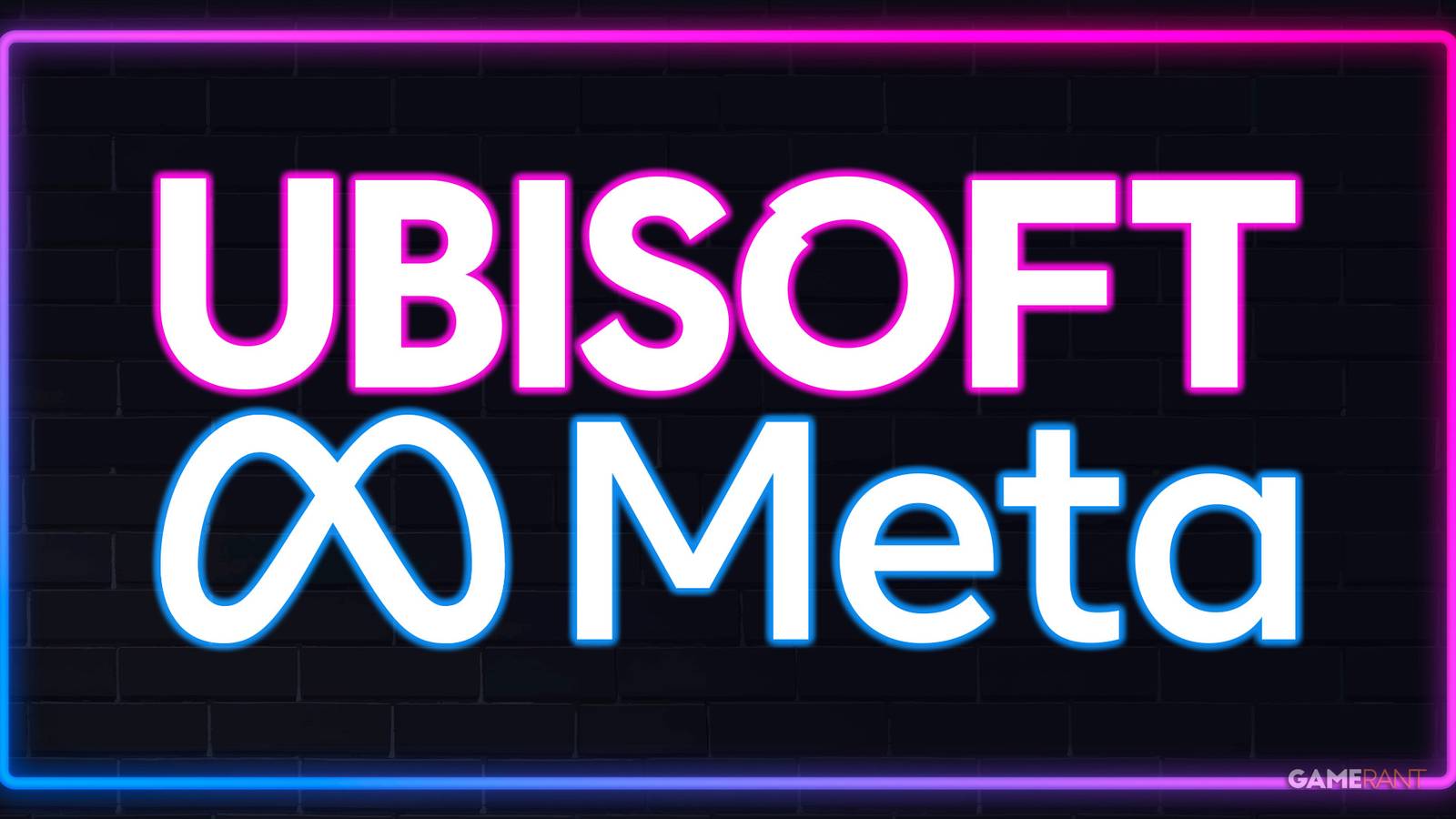 Ubisoft Meta glowing neon logos 2x1 composite