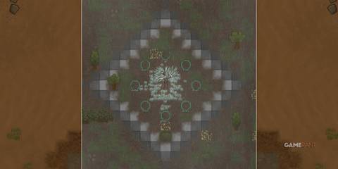 anima tree surrounded by a floor decoration