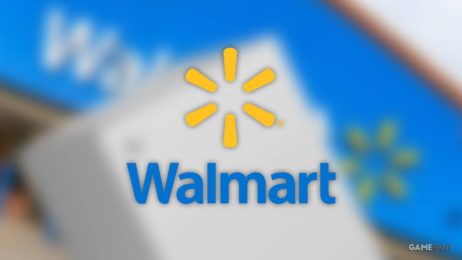 walmart logo over blurry xbox