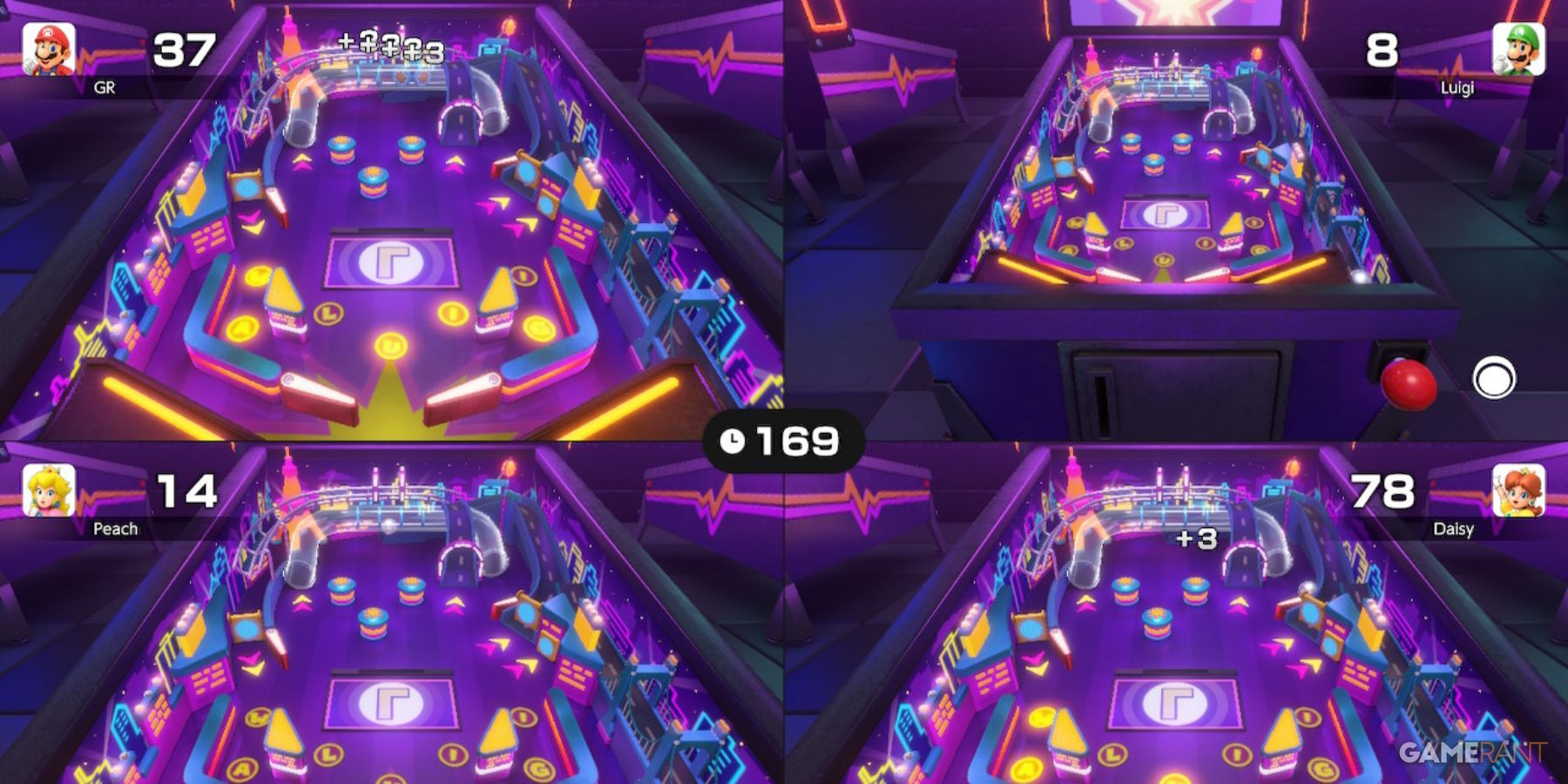 Waluigi’s Pinball Arcade in Super Mario Party Jamboree