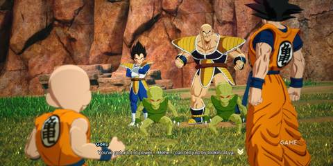 What if from Dragon Ball Sparking Zero, Goku, Krillin, and others face Vegeta, Nappa, and Saibamen
