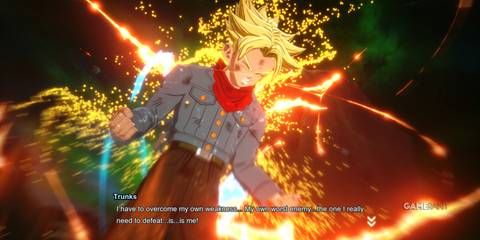 What If from Dragon Ball Sparking Zero, Inherited Pride, Trunks overcomes his fears and powers up