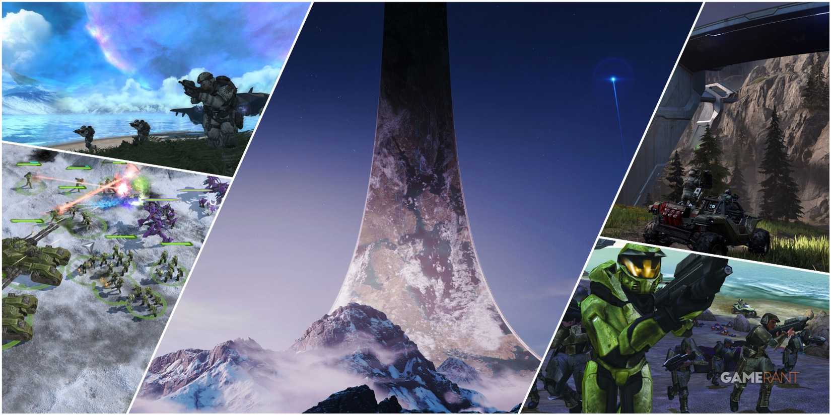 A Collage Featuring Key Art & Key Frames Of UNSC Marines From Across The Halo Series