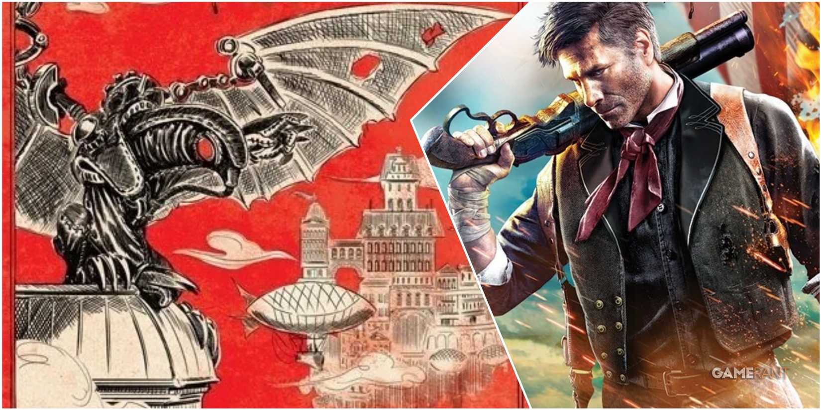A Collage Of Bioshock Infinite's Original Cover Art  & Its Reversible Variant